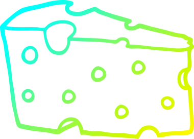 Bir insanın çizdiği karikatür peynirinin soğuk gradyan çizimi