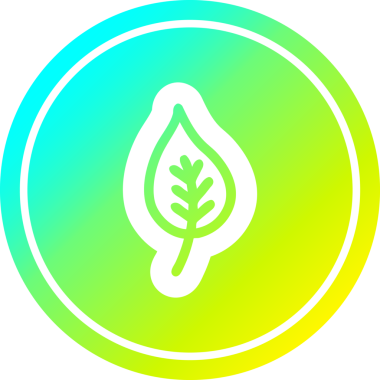 Bir insan tarafından çizilmiş doğal yaprak dairesel simgesi.