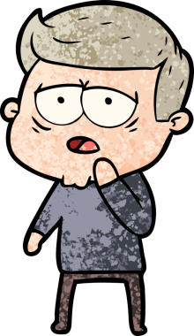 Bir insan tarafından çizilmiş yorgun bir adam.