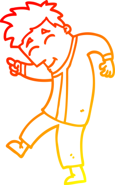 Bir insan tarafından çizilen çizgi film dansçısının sıcak çizgi çizimi.