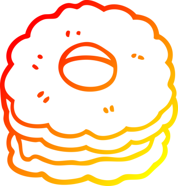 Bir insanın çizdiği pijamalı bisküvinin sıcak çizgi çizimi