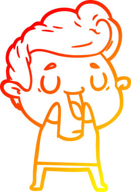 Bir insan tarafından çizilmiş mutlu bir çizgi film karakteri çizimi.