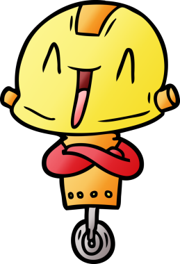 Bir insan tarafından çizilmiş çizgi film robotu