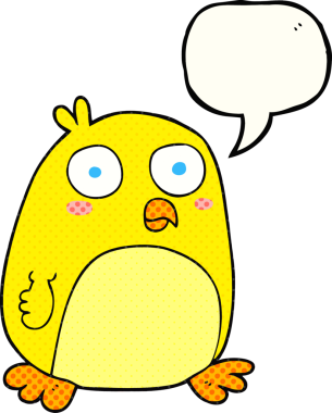 Bir insan tarafından çizilmiş serbest çizilmiş çizgi roman konuşma balonu çizgi film kuşu