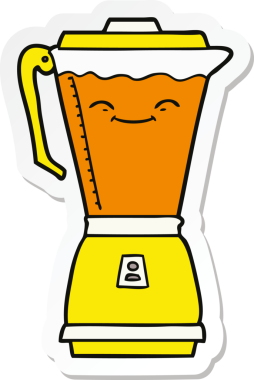 Bir insan tarafından çizilmiş çizgi film yemek işlemcisinin çıkartması.