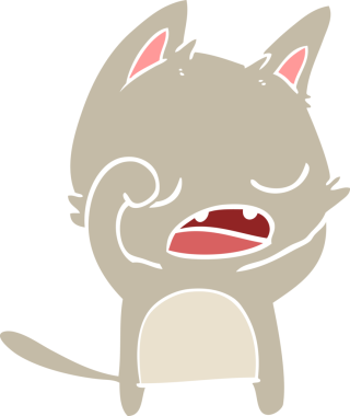 Konuşan kedi düz renkli çizgi film Bir insan tarafından çizildi