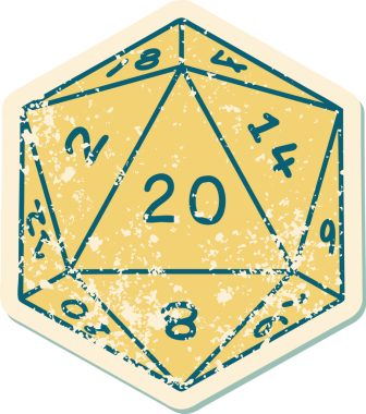 bir insan tarafından çizilmiş d20 zarının sembolik depresif dövme şekli