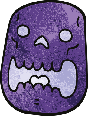 Bir insan tarafından çizilmiş cadılar bayramı kafatası karalaması.