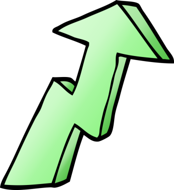 vektör gradyan çizim karikatür iş büyüme oku bir insan tarafından çizildi