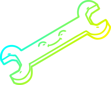 Bir insan tarafından çizilmiş çizgi film anahtarının soğuk gradyan çizimi