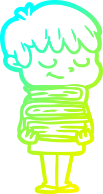 Bir çizgi film karakteri çizen soğuk çizgi bir insan tarafından çizilmiş mutlu çocuk.