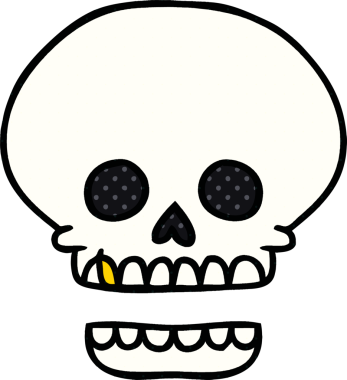 Bir insan tarafından çizilmiş kafatası karalaması.