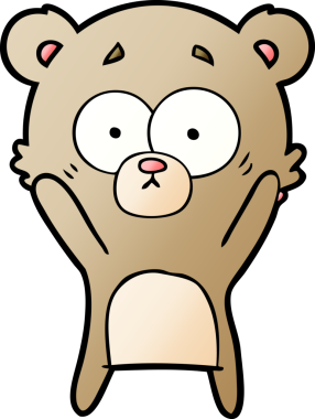 Bir insan tarafından çizilmiş endişeli ayı karikatürü.