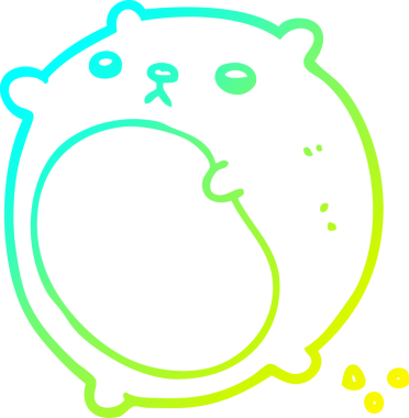 Bir insan tarafından çizilen çizgi film ayısının soğuk gradyan çizgisi.