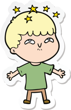 Bir insan tarafından çizilmiş bir karikatür çıkartması.