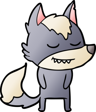 Bir insan tarafından çizilmiş dost canlısı bir kurt.