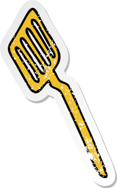 Bir insan tarafından çizilmiş garip bir el spatulasının sıkıntılı çıkartması.