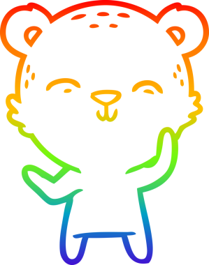 Bir insan tarafından çizilmiş mutlu bir çizgi film ayısının çizimi.