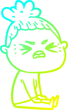 Bir insan tarafından çizilmiş kızgın bir karikatür çizimi.