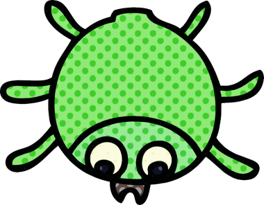 Bir insan tarafından çizilmiş çizgi roman tarzı tuhaf bir böcek.