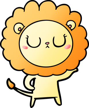 Bir insan tarafından çizilmiş çizgi film aslanı.