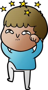 çizgi film bir insan tarafından çizilmiş hayret verici çocuk.