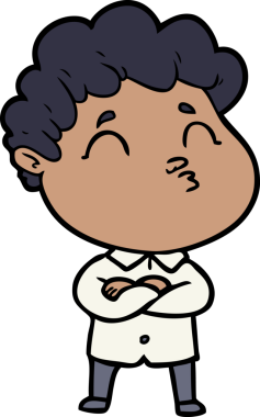 Çizgi film adamı somurtuyor Bir insan tarafından çizilmiş