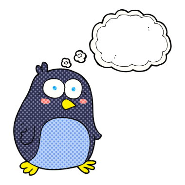 Bir insan tarafından çizilmiş serbest çizim baloncuk pengueni.