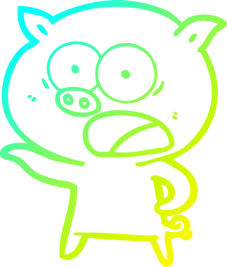 Bir insan tarafından çizilmiş bağıran domuz çizgi filmi çizimi.