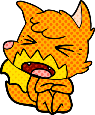 Bir insan tarafından çizilmiş kızgın tilki çizgi filmi.