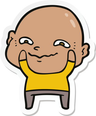 Bir insan tarafından çizilmiş garip bir adamın çıkartması.