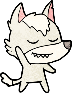 Bir insan tarafından çizilmiş dost canlısı bir kurt.