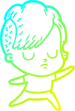 Bir insan tarafından çizilmiş bir karikatür kadın çizimi.