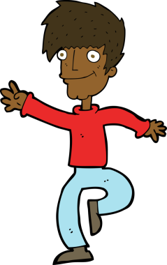 çizgi film mutlu adam dans bir insan tarafından çizilmiş