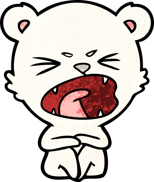 Bir insan tarafından çizilmiş kızgın kutup ayısı çizgi filmi.