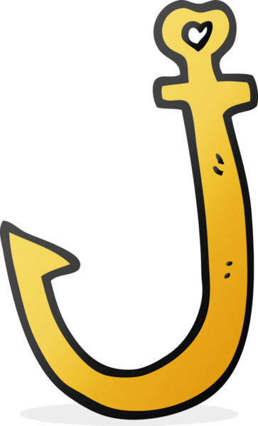 Bir insan tarafından çizilmiş serbest çizgi film kancası.