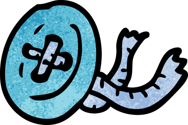 bir insan tarafından çizilmiş eski bir karalama düğmesi