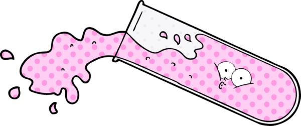 Bir insan tarafından çizilmiş çizgi film test tüpü.