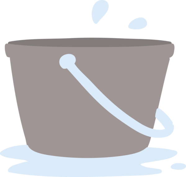 Bir insan tarafından çizilmiş bir kova su.