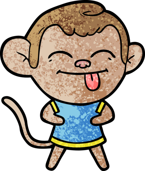 Bir insan tarafından çizilmiş komik çizgi maymun.