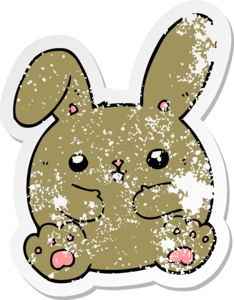 Bir insan tarafından çizilmiş karikatür tavşanı.