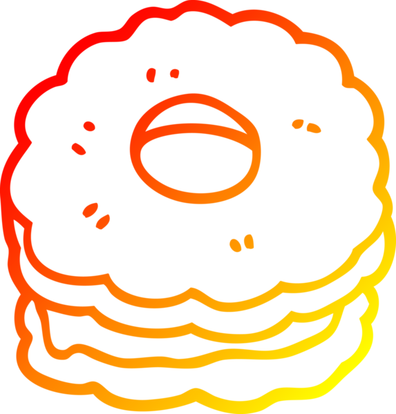 Bir insanın çizdiği pijamalı bisküvinin sıcak çizgi çizimi