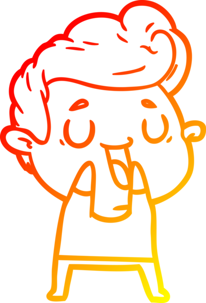 Bir insan tarafından çizilmiş mutlu bir çizgi film karakteri çizimi.