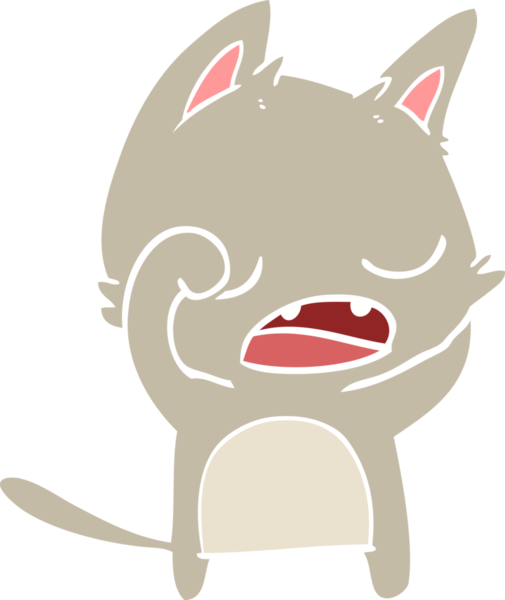 Konuşan kedi düz renkli çizgi film Bir insan tarafından çizildi