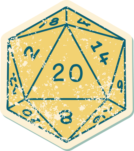 bir insan tarafından çizilmiş d20 zarının sembolik depresif dövme şekli