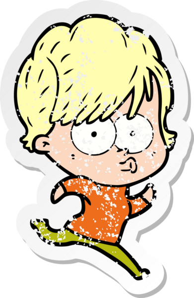 Bir insan tarafından çizilmiş karikatür bir kadının sıkıntılı çıkartması.