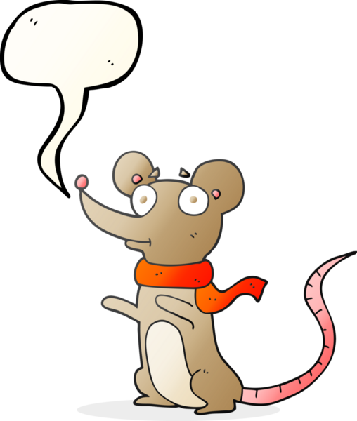 Bir insan tarafından çizilmiş serbest konuşma balonu çizgi film faresi