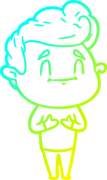 Bir insan tarafından çizilmiş mutlu bir çizgi film karakteri çizimi.