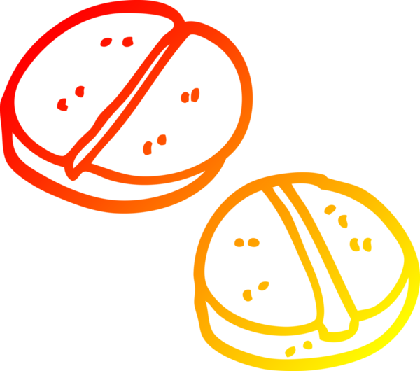 Bir insan tarafından çizilmiş karikatür tabletlerinin sıcak gradyan çizimleri