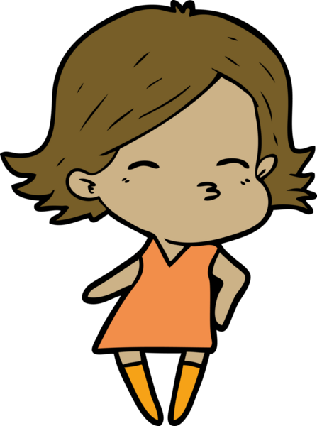 Bir insan tarafından çizilmiş karikatür kadın.